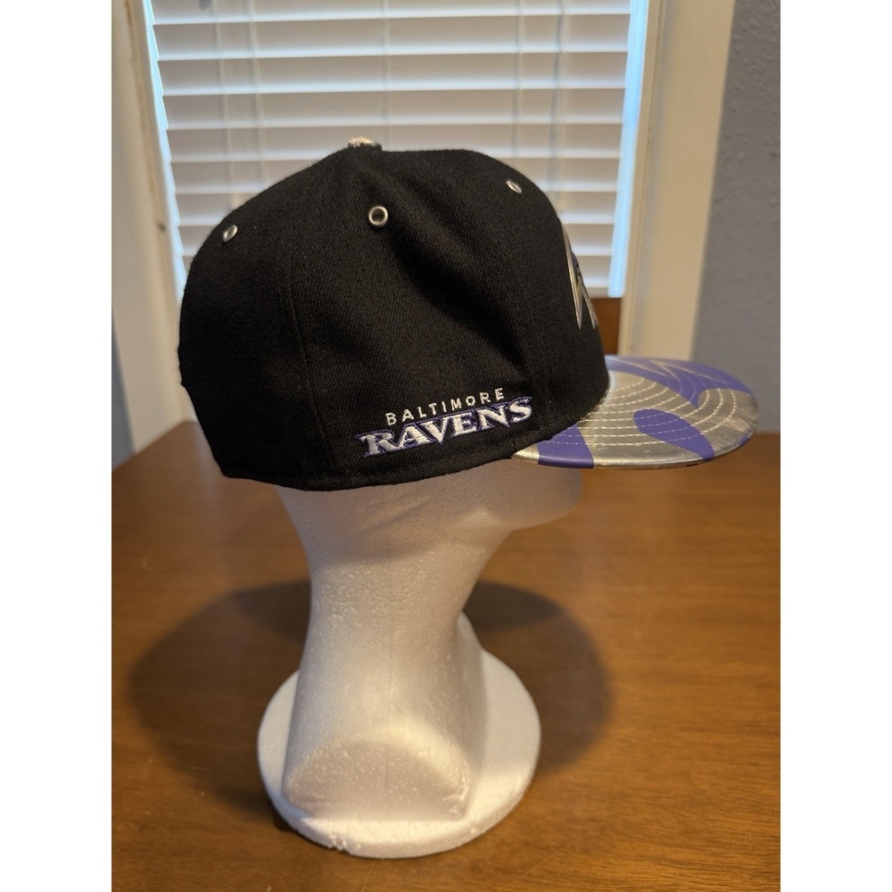 New Era 9FIFTY Baltimore Ravens 3D Liquid Chrome Logo Bill Hat Cap 7 1/4 - Picture 5 of 11